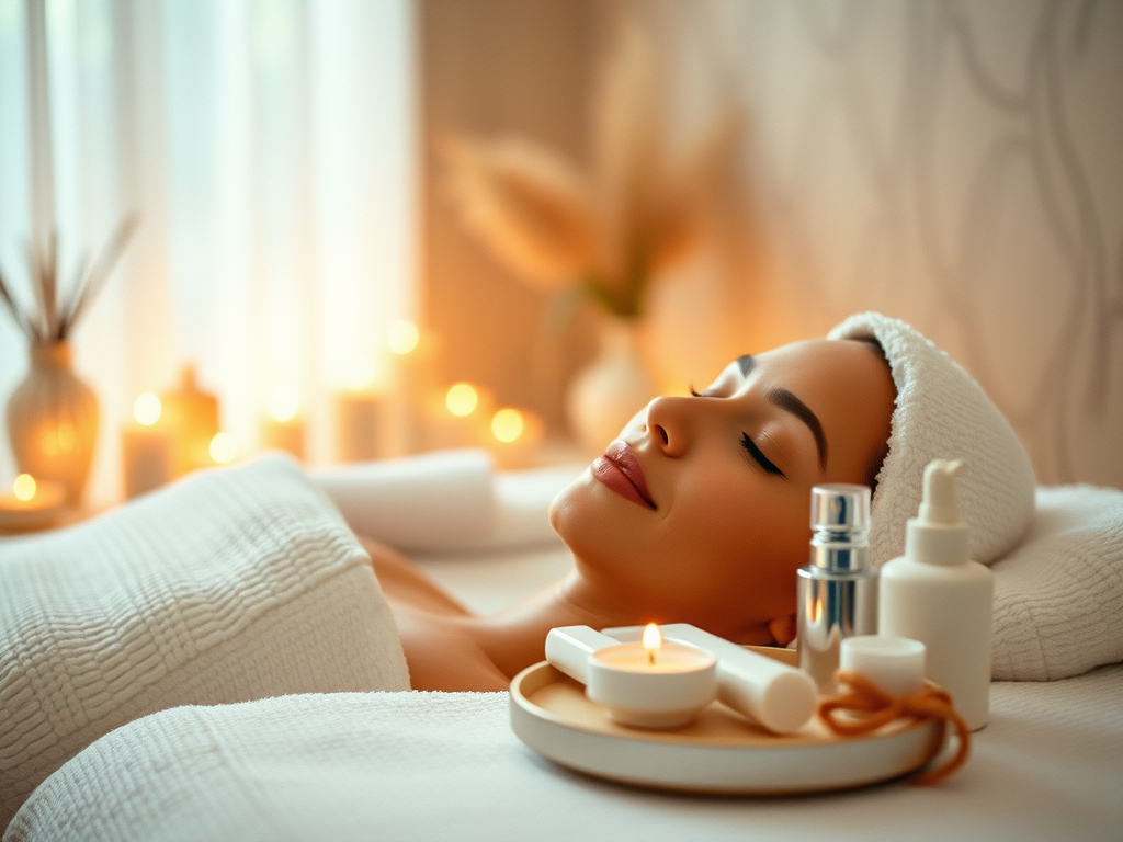 woman getting a facial